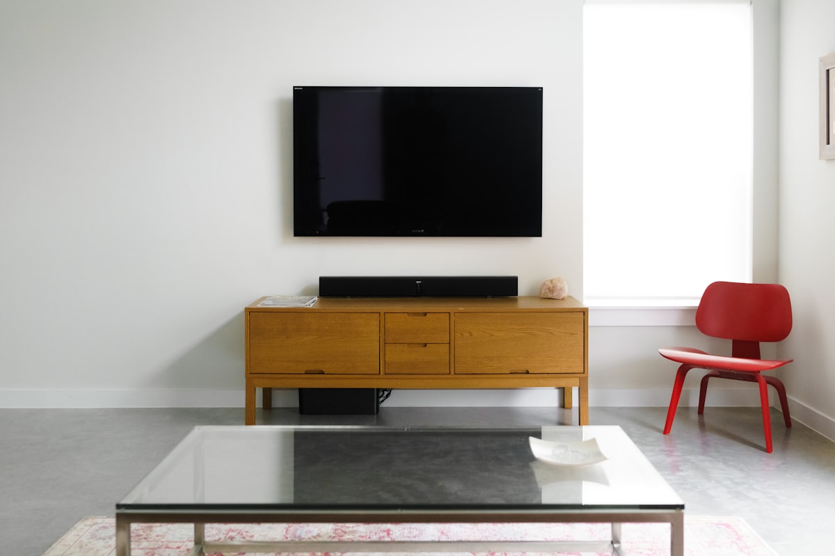 Smart television in a living room