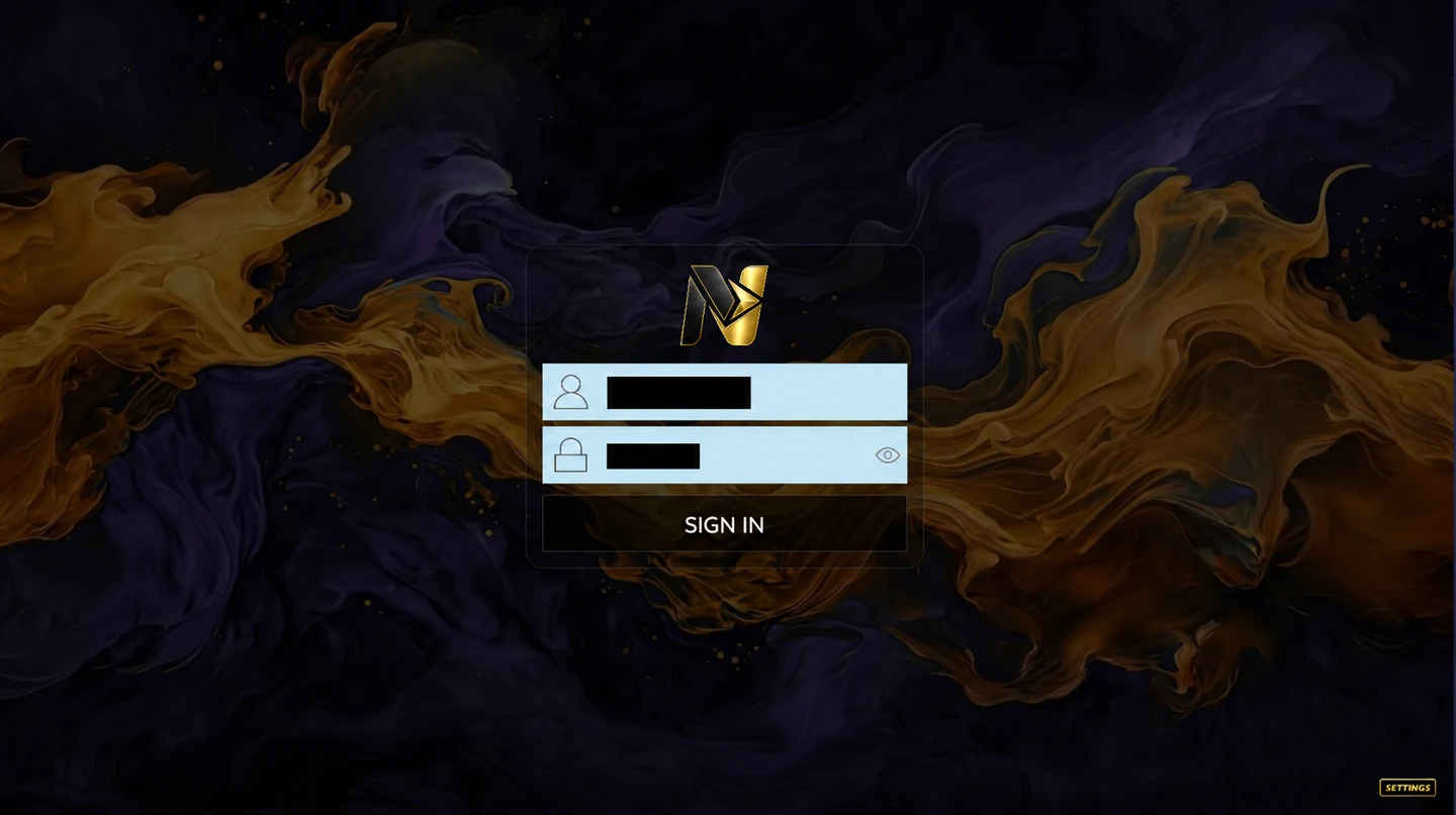 Nitro4K username and password sign-in screen with private details hidden